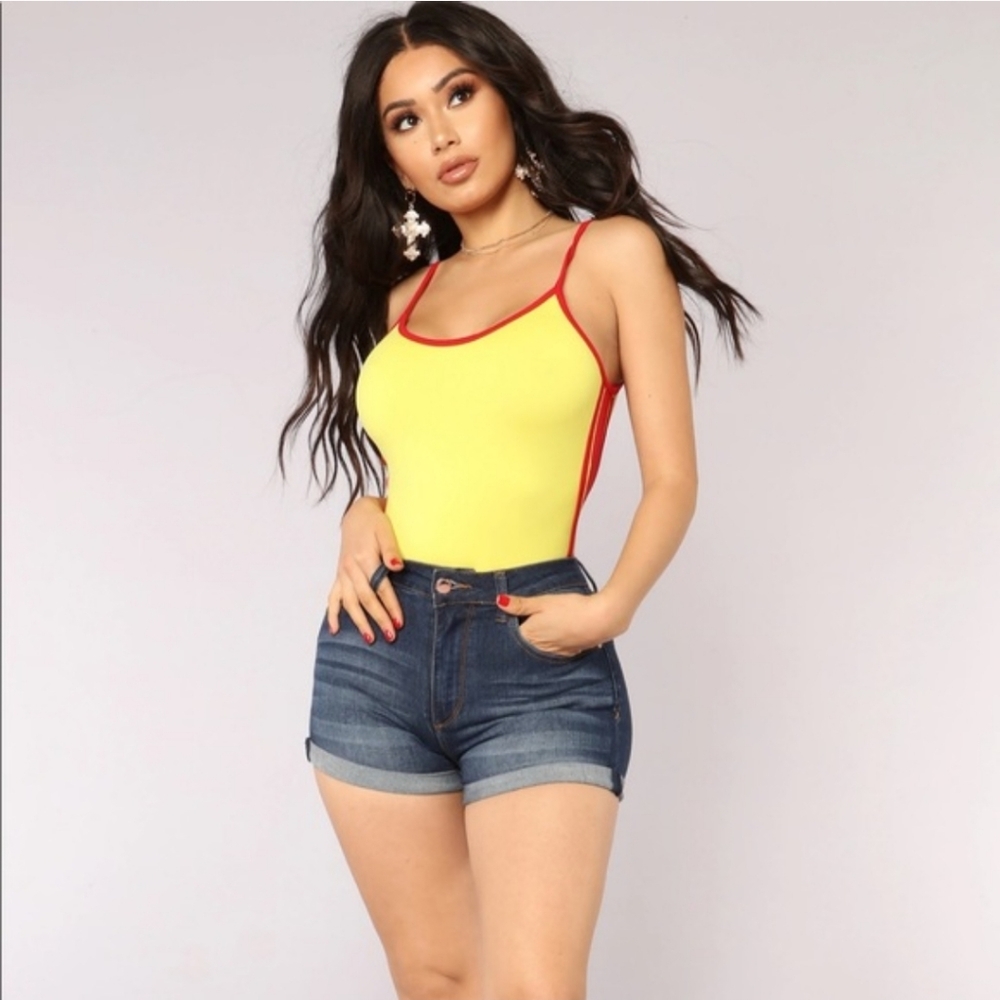 Yellow and Red Bodysuit